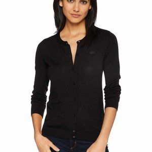 Lacoste Black Button Down Sweater